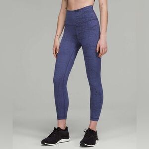 Lululemon Wunder Train High-Rise Tight 25" Thread Dye Night Sea Black size 10